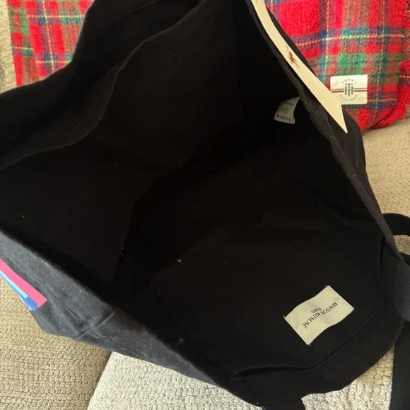 NWT Maison Kitsuné Black Canvas Logo Tote Bag - Picture 8 of 8